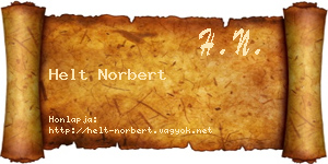 Helt Norbert névjegykártya