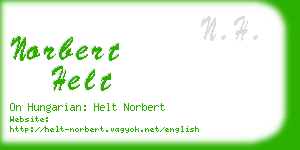 norbert helt business card